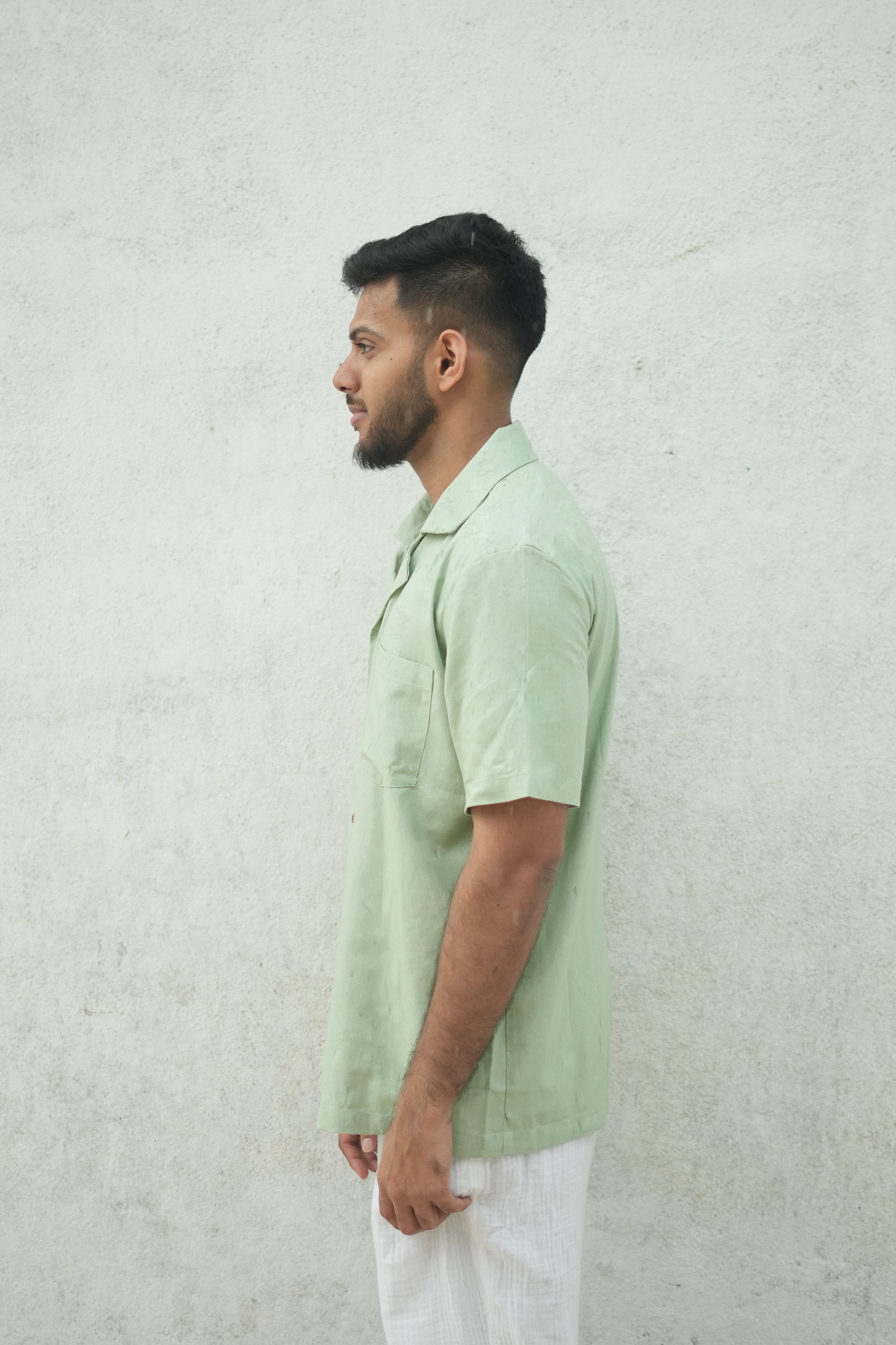Linen Shorts ( light green )